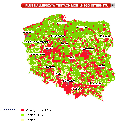 iplus zasięg sieci